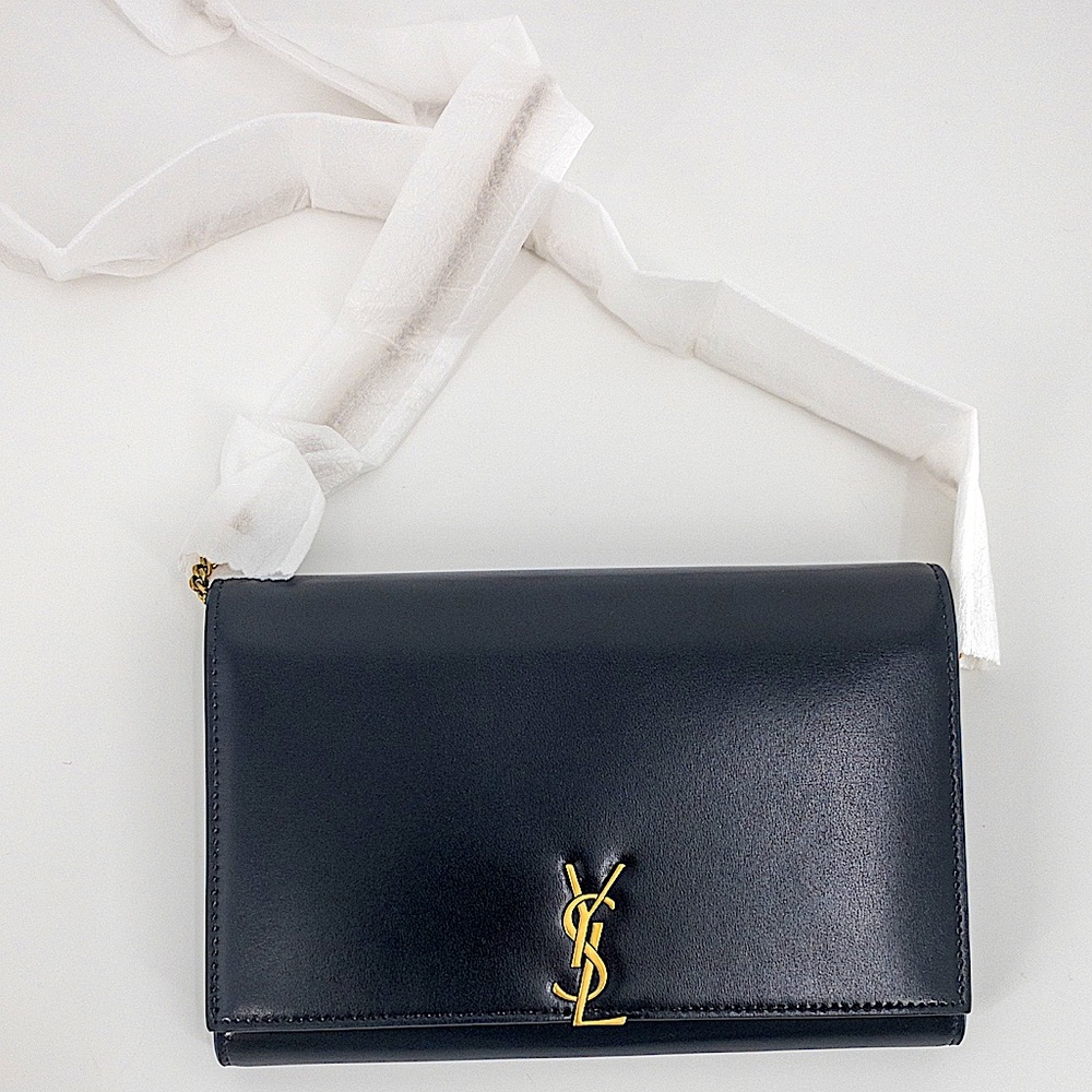 Saint Laurent Monogram Leather Chain Wallet